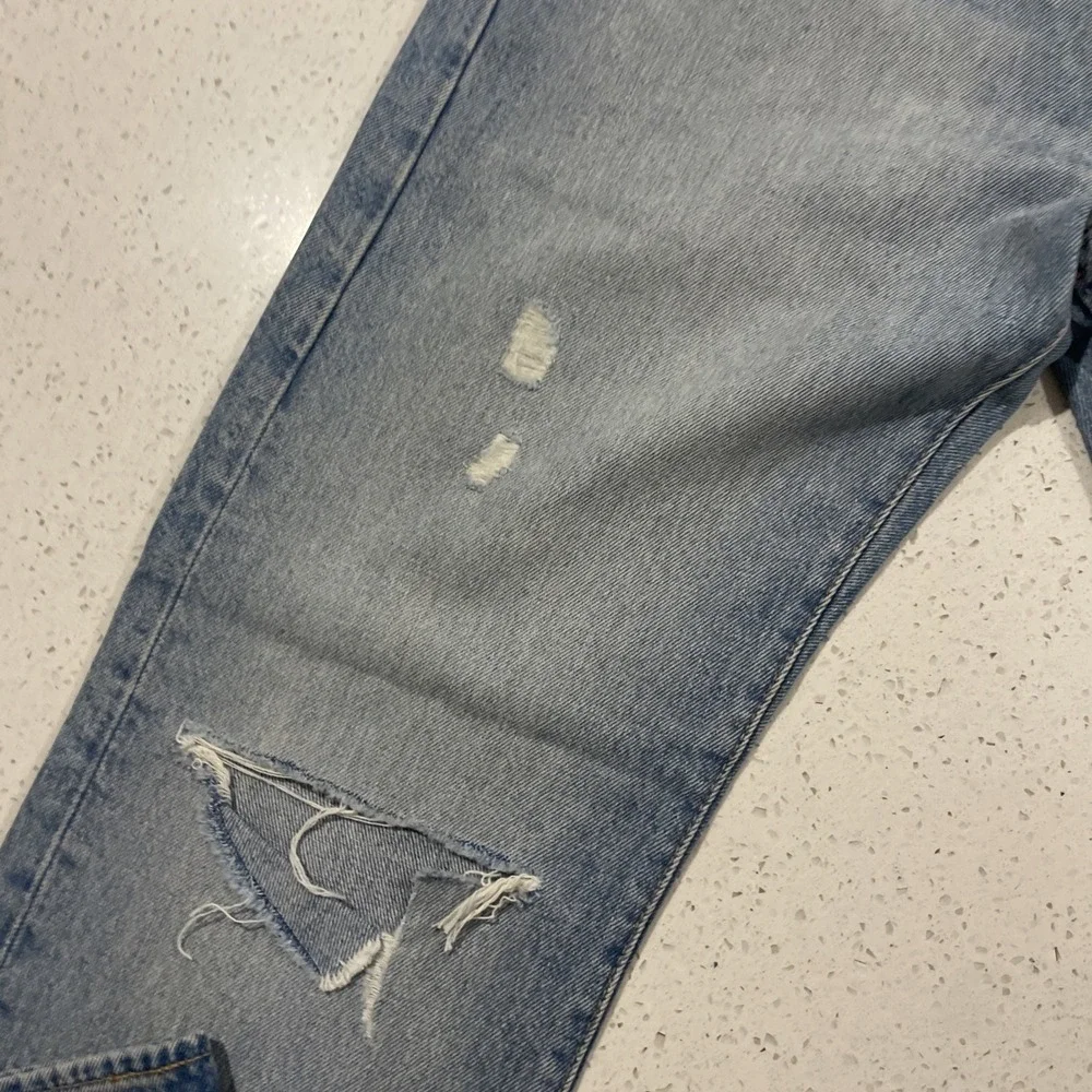 NWT LEVI'S PREMIUM 501 Good For You DESTRUCTED LIGHT BLUE DENIM JEANS Size 32x30
